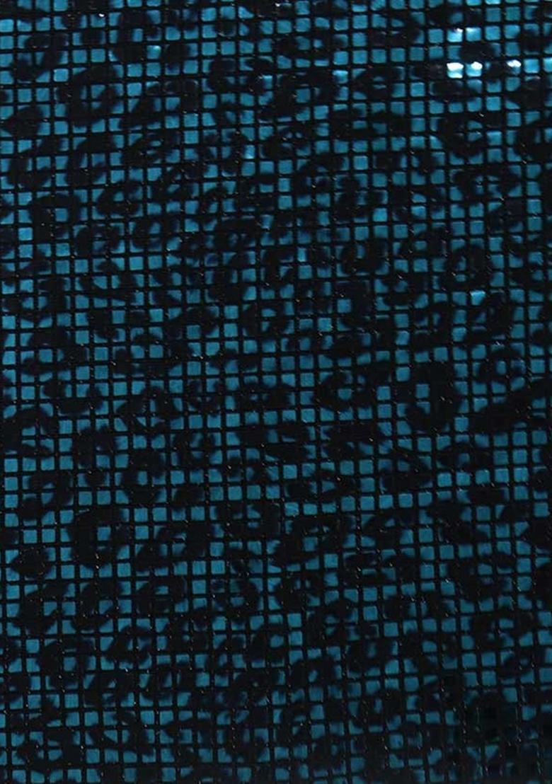 Blue Embelished Blouse Poly Blened Fusion Set - Indya