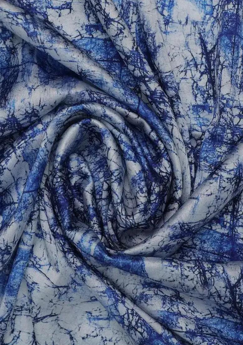 Blue Printed Polyester Fusion Set - Indya