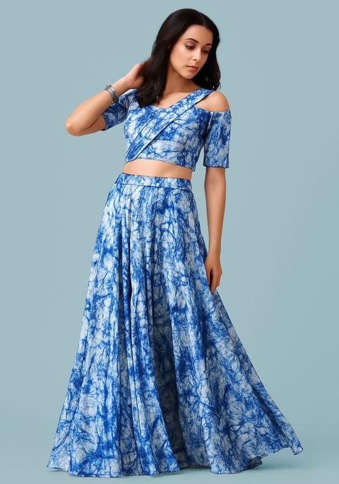 Blue Printed Polyester Fusion Set