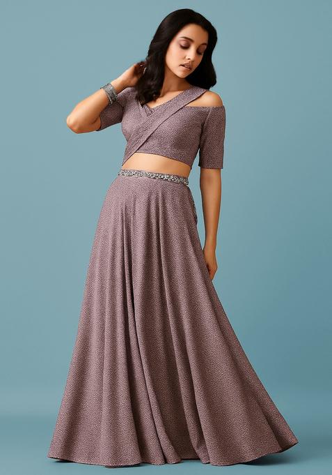 Lavender Printed Rayon Fusion Set