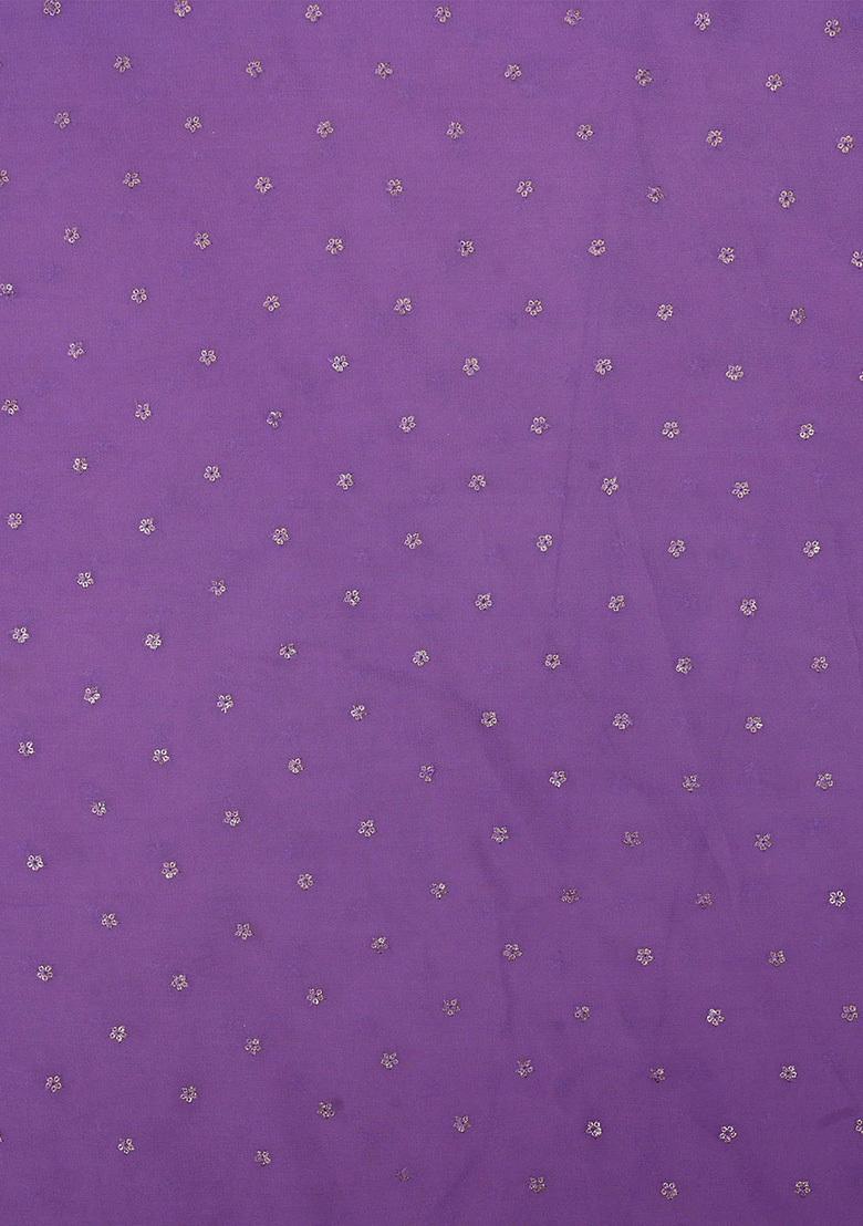 Purple Embroidered Georgette Fusion Set - Indya