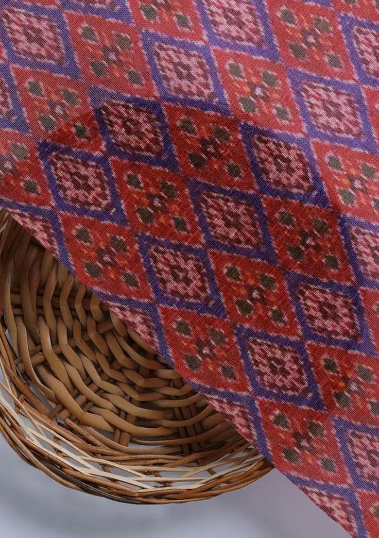 Maroon Printed Georgette Fusion Set - Indya