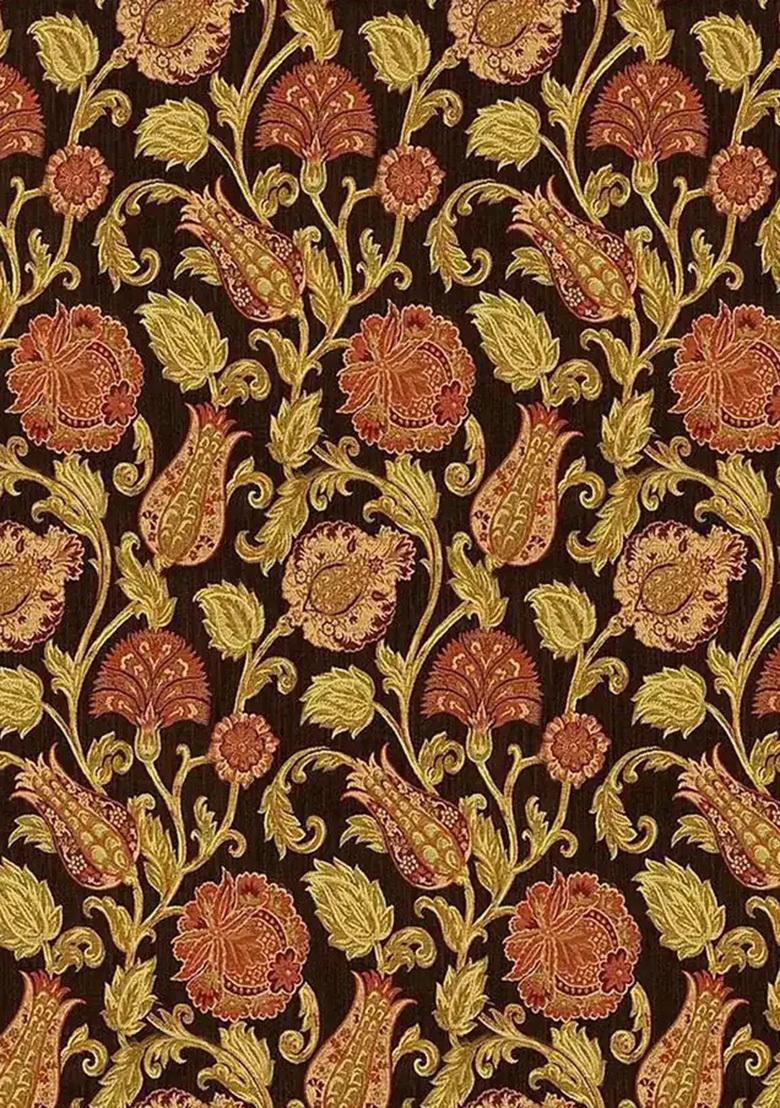 Brown Printed Silk Fusion Set - Indya