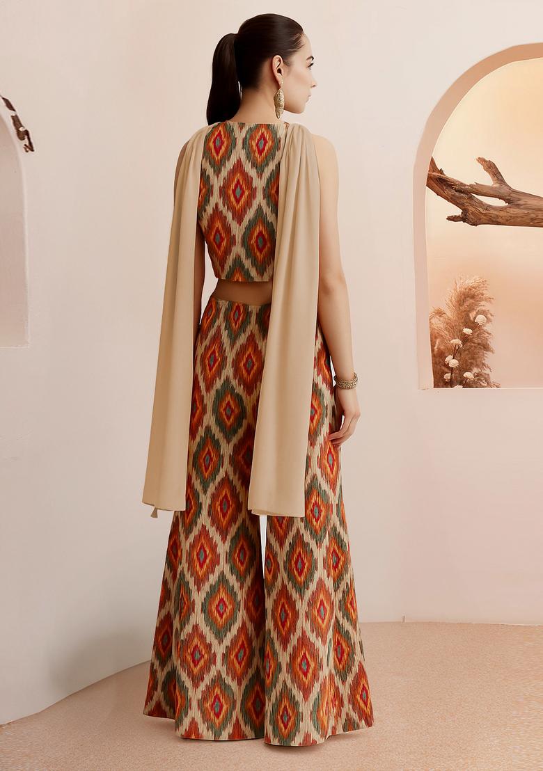 Multicolor Printed Rayon Fusion Set - Indya