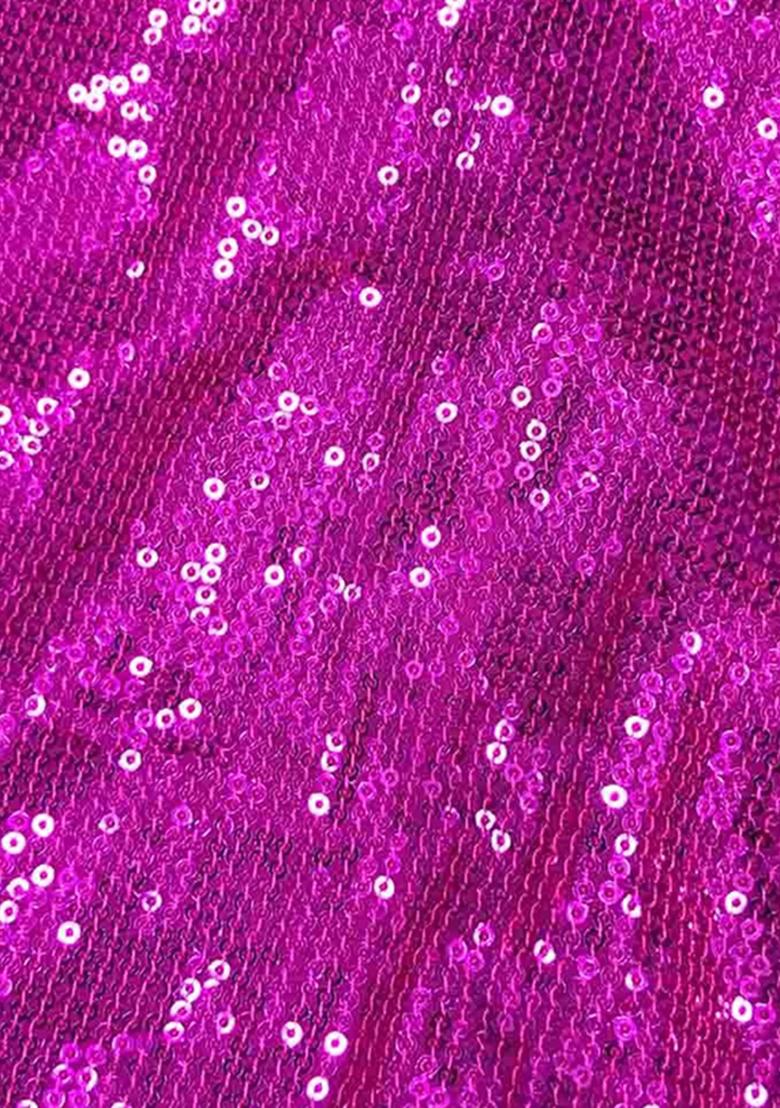 Hot Pink Sequin Georgette Lehenga Set