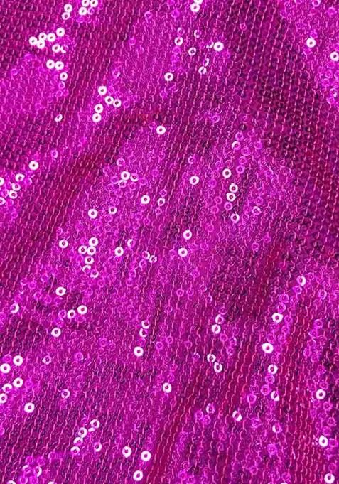 Hot Pink Sequin Georgette Lehenga Set