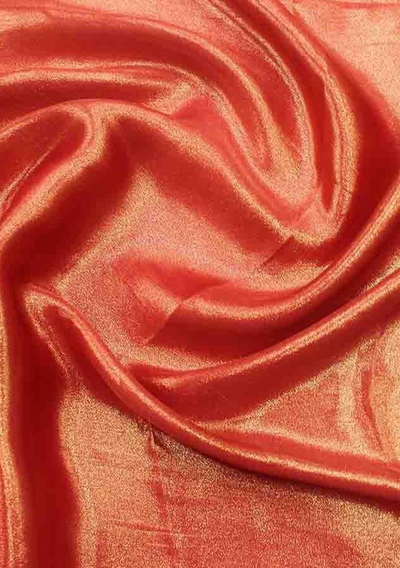 Orange Solid Georgette Lehenga Set