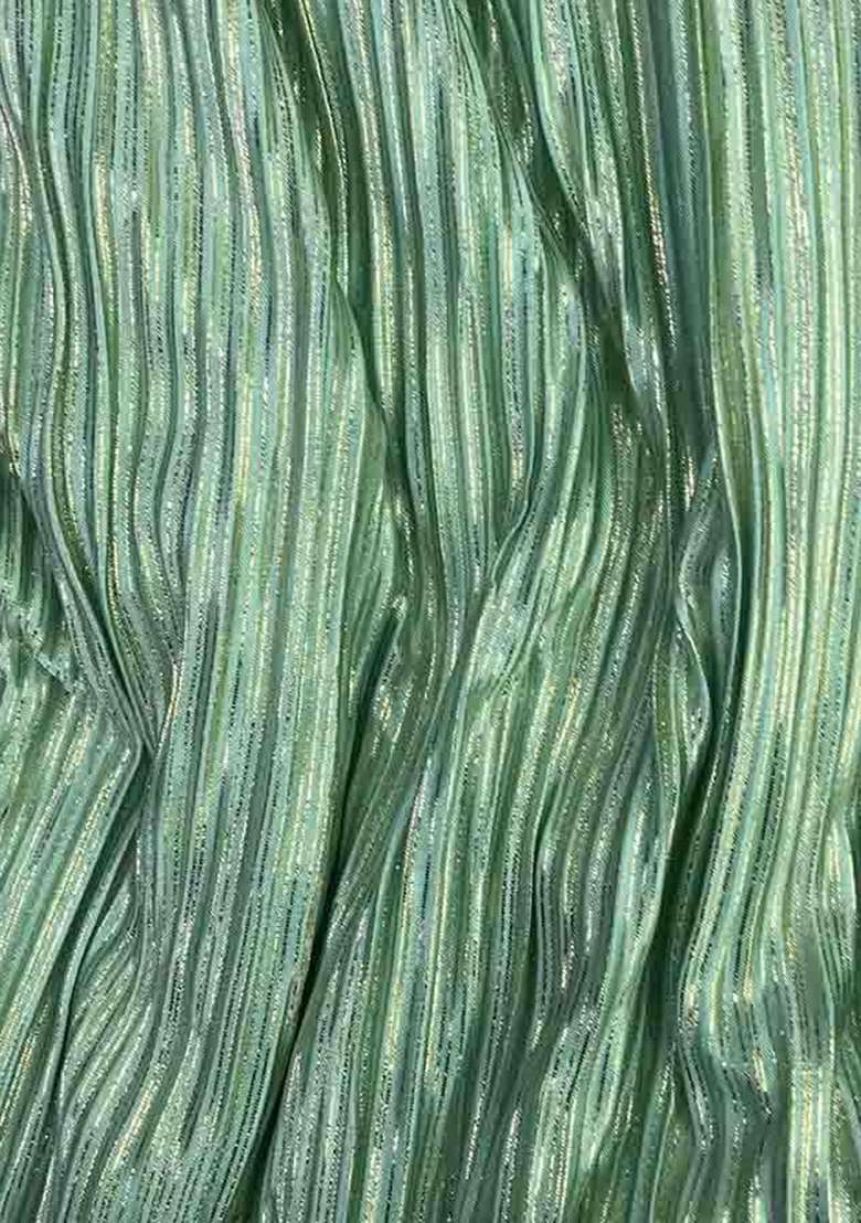 Sea Green Solid Satin Fusion Set - Indya