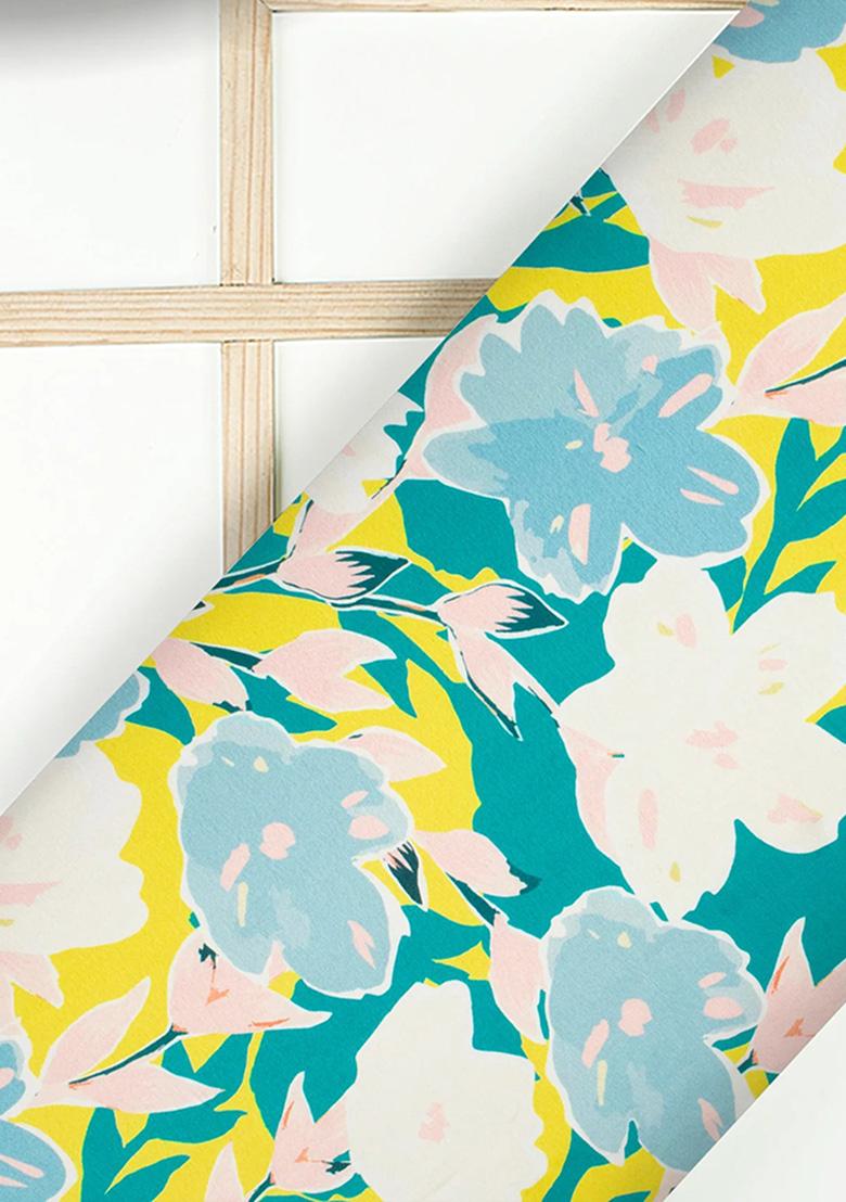 Yellow Printed Georgette Fusion Set - Indya