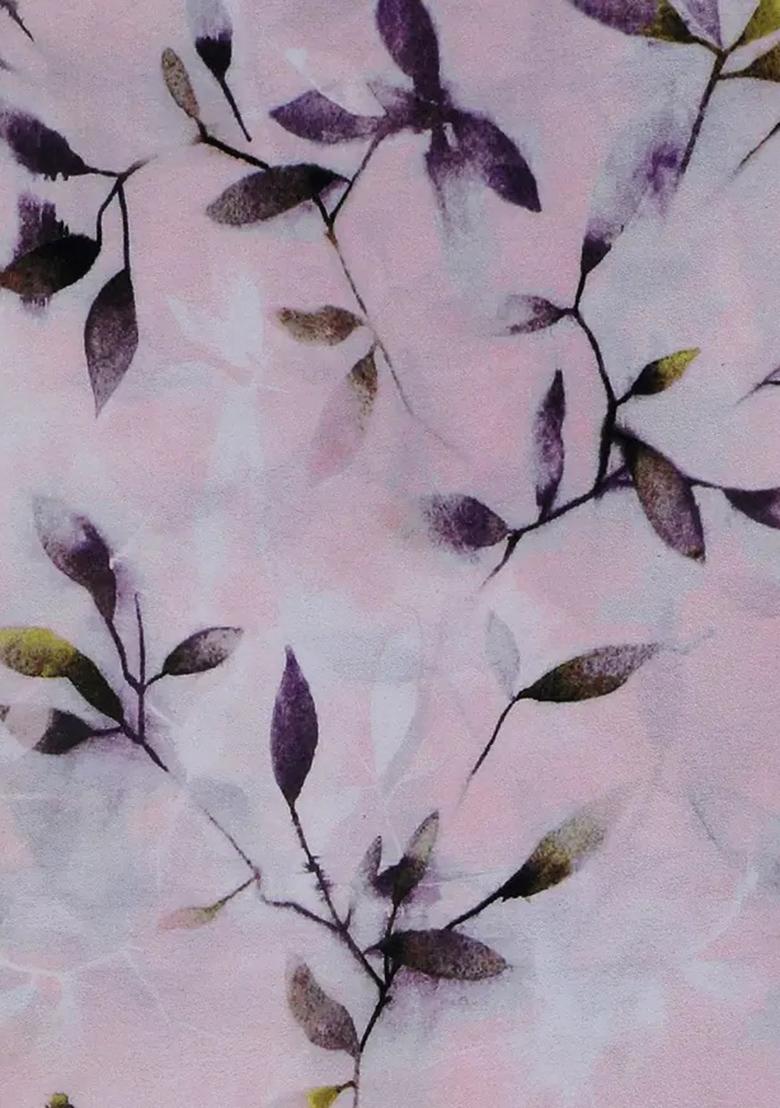 Pink Floral Print Satin Fusion Set - Indya