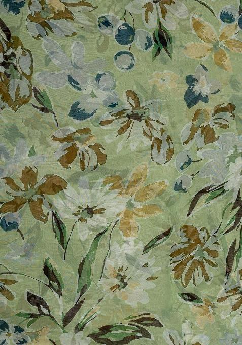 Light Green Tissue Floral Printed Lehenga Set