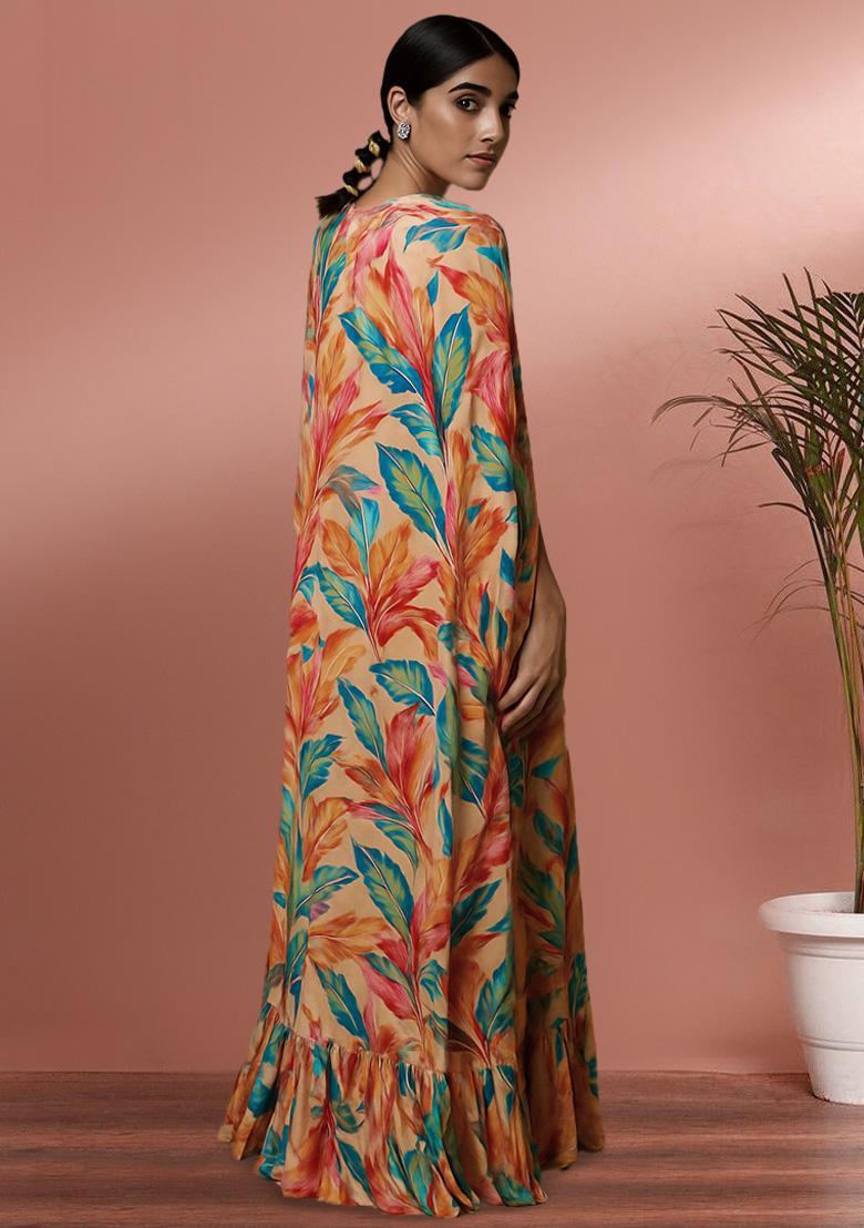 Multicolor Organza Floral Printed Lehenga Set