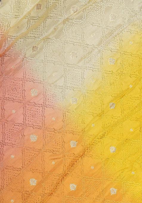 Multicolor Tissue Textured Lehenga Set