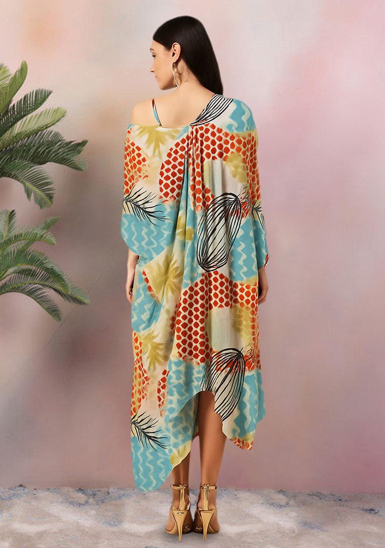 Multicolor Abstract Print Chinon Fusion Set - Indya