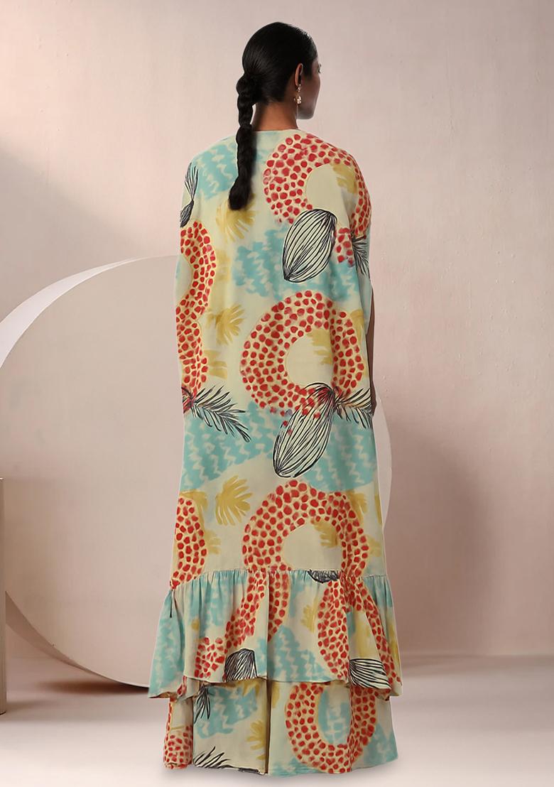 Multicolor Abstract Print Chinon Fusion Set - Indya