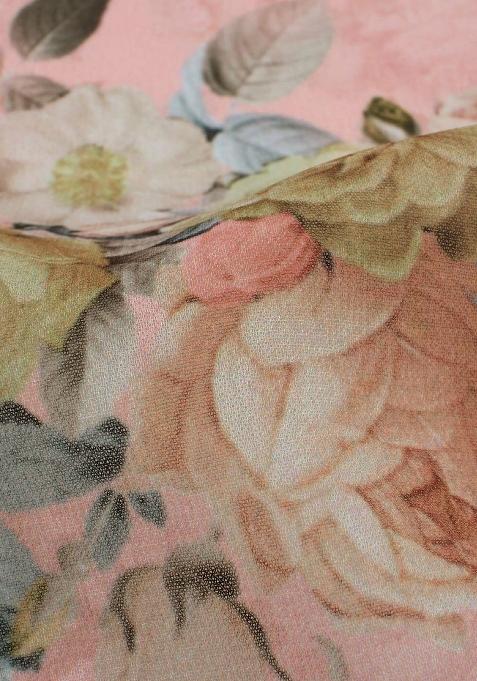 Light Pink Floral Print Georgette Lehenga Set