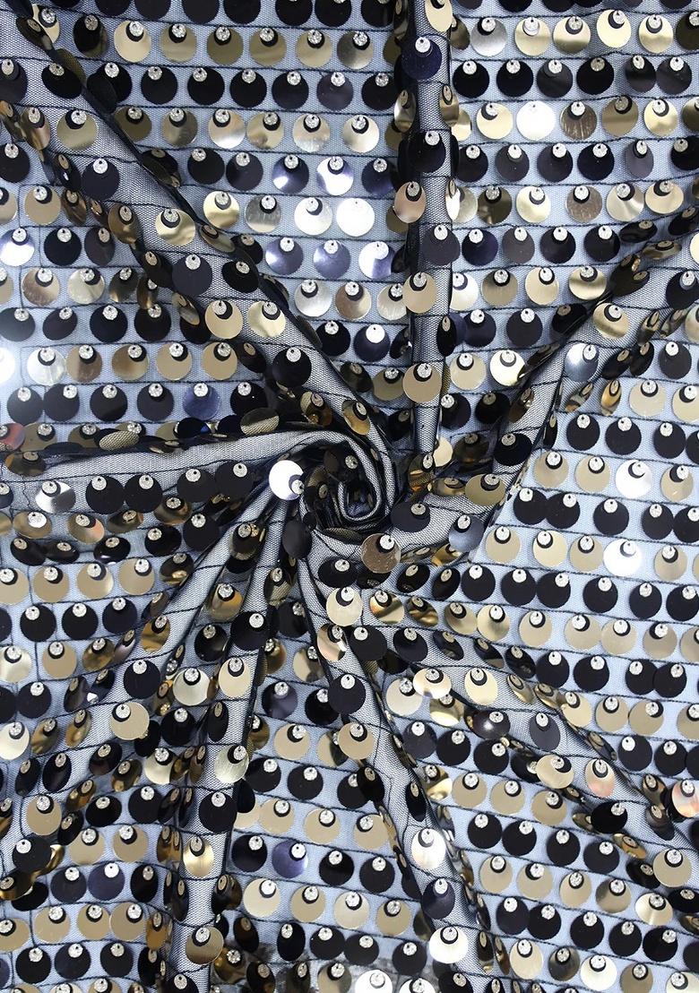 Grey Sequin Net Fusion Set - Indya