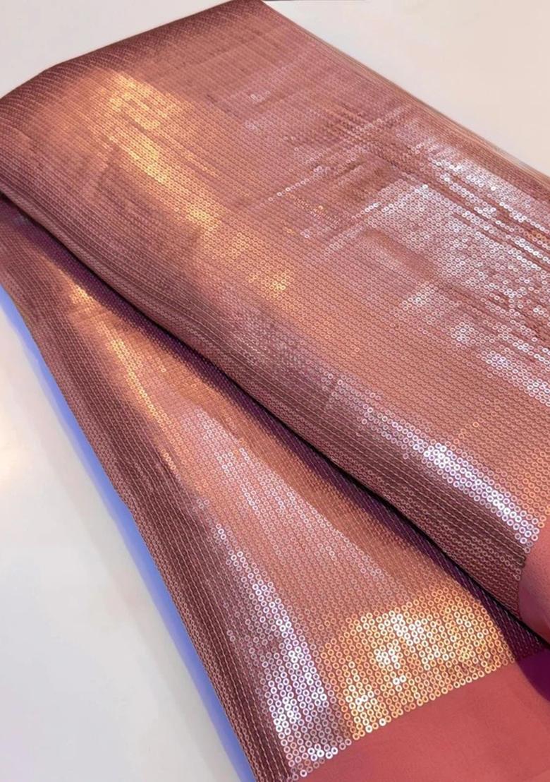 Pink Georgette Sequin One Shoulder Gown - Indya