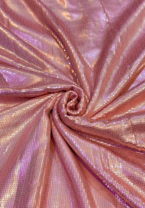 Pink Georgette Sequin One Shoulder Gown