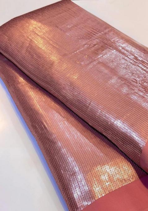 Pink Georgette Sequin One Shoulder Gown