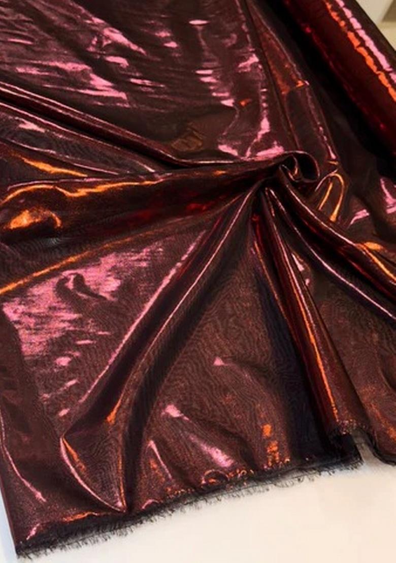 Maroon Chiffon Pre Draped Saree Set