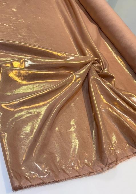 Beige Chiffon Pre Draped Saree Set