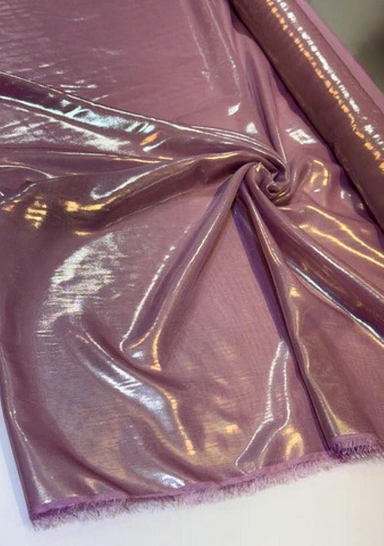 Lavender Chiffon Pre Draped Saree Set