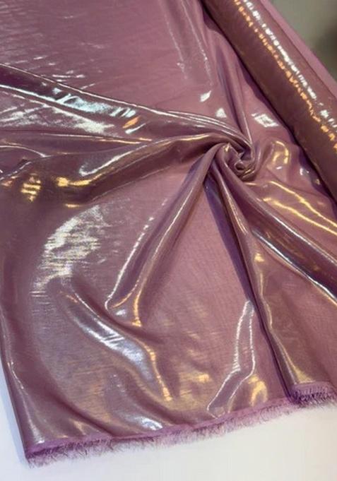 Lavender Chiffon Pre Draped Saree Set