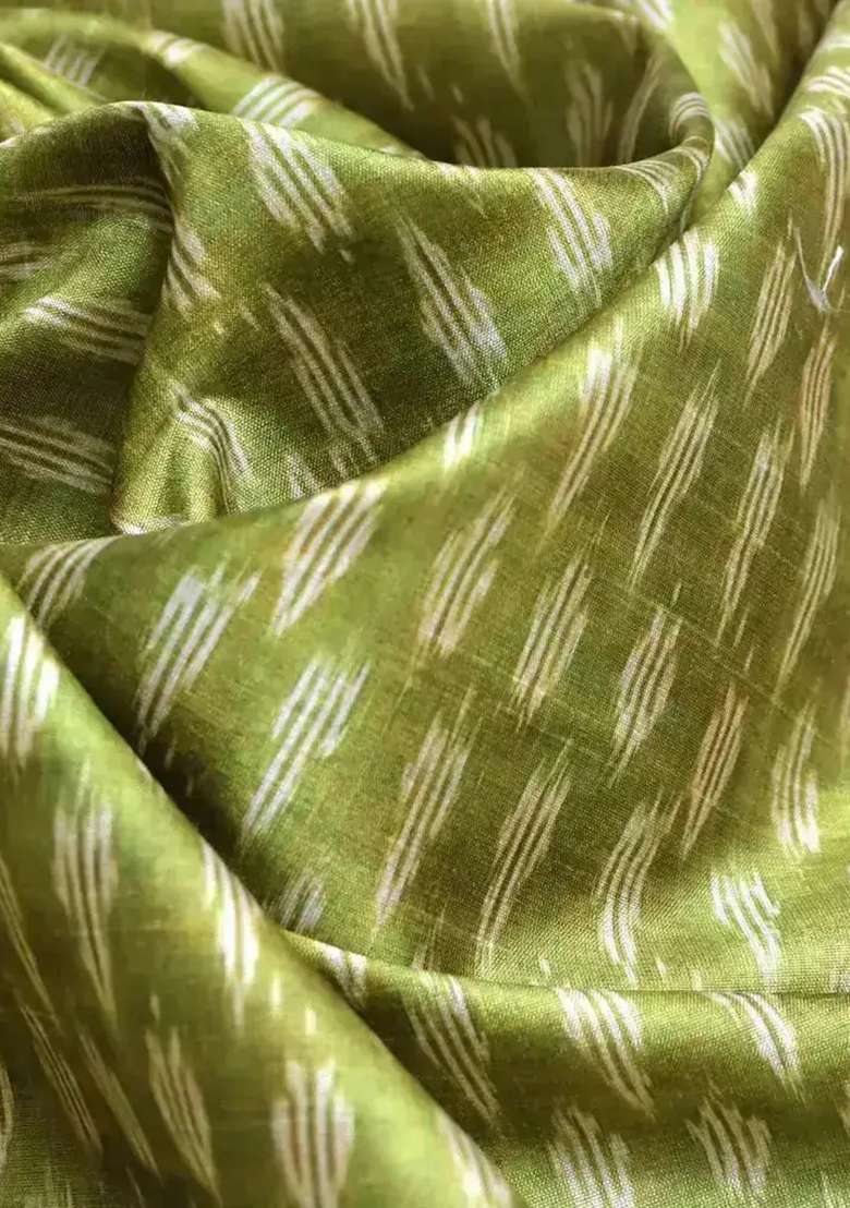 Sage Green Printed Silk Blend Co Ord Set for Diwali and Festive Wear - Indya