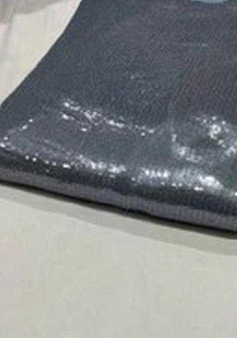 Grey Sequin Blouse And Jacket Georgette Fusion Set