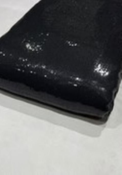 Black Embellished Blouse Georgette Fusion Set