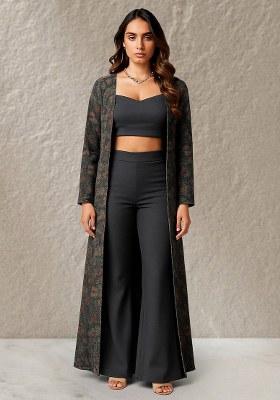 Multicolour Embroidered Silk Fusion Set