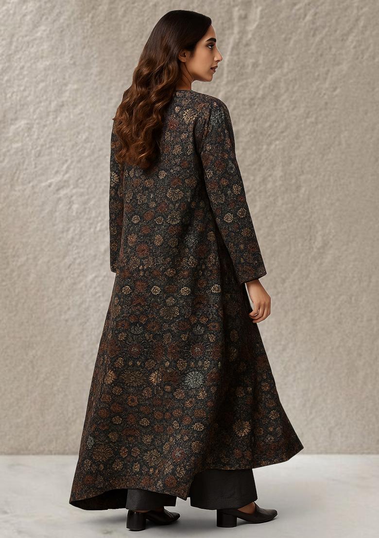 Multicolour Embroidered Silk Fusion Set - Indya