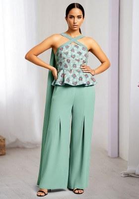 Blue Floral Print Fusion Set