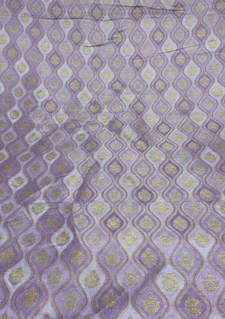 Purple Figure Print Silk Fusion Set - Indya