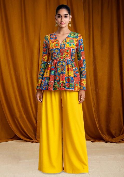 Multicolor Figure Print Fusion Set