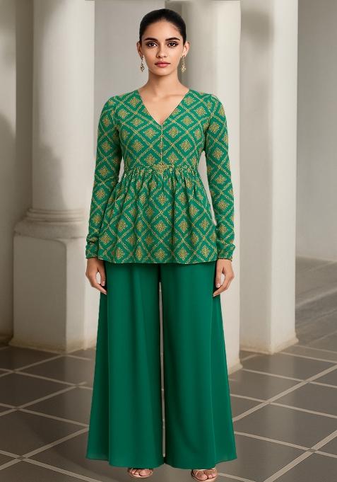 Blue Figure Print Fusion Set