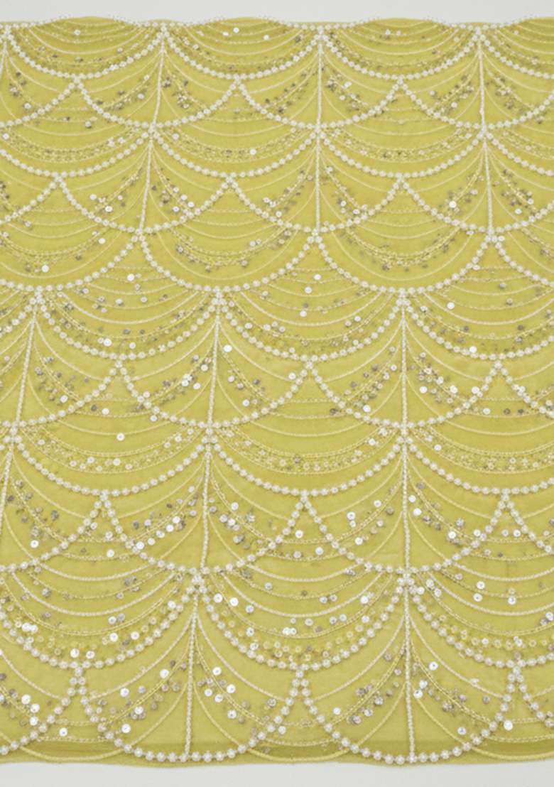 Yellow Embroidered Net Anarkali Set - Indya