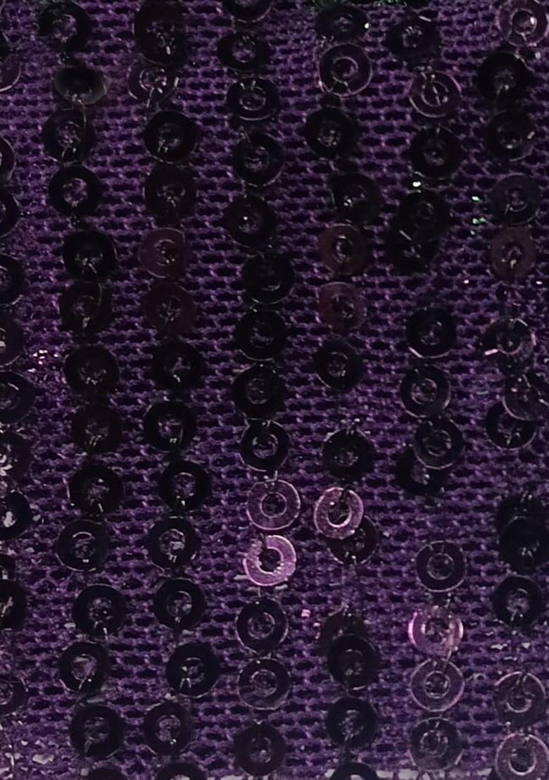 Purple Sequin net Fusion Set - Indya