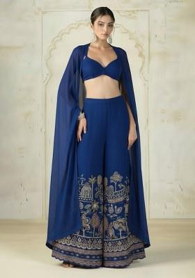 Blue Embroidered Tissue Fusion Set
