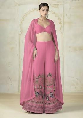 Pink Embroidered Tissue Fusion Set