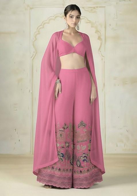 Pink Embroidered Tissue Fusion Set