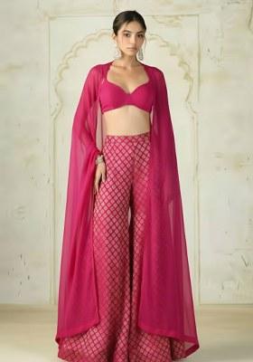 Pink Brocade Fusion Set