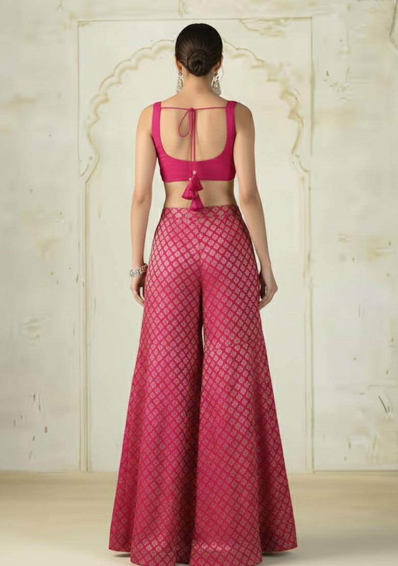 Pink Brocade Fusion Set - Indya