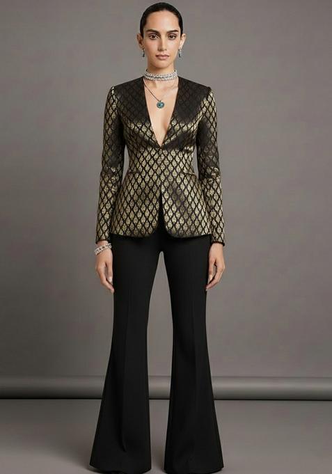 Black Brocade Fusion Set