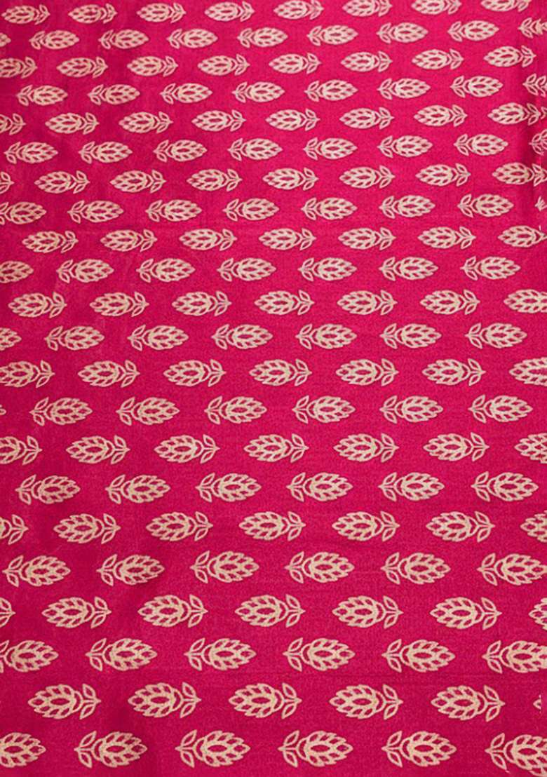 Pink Poly Blend Printed Fusion Set - Indya