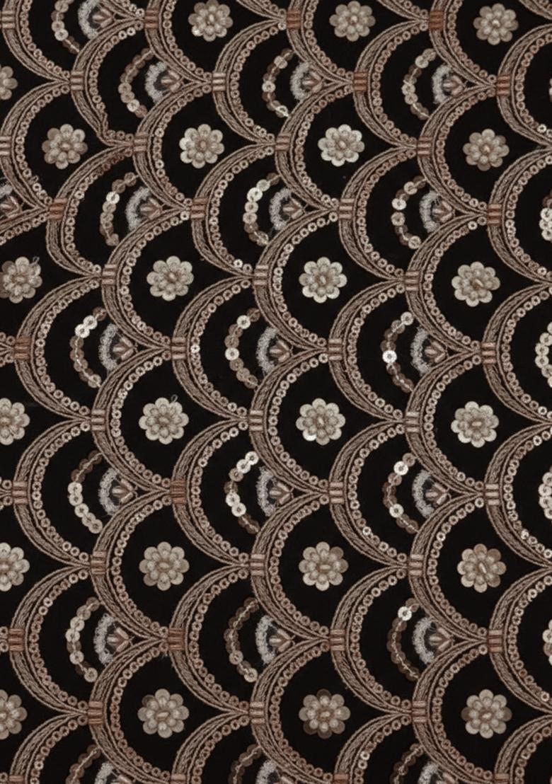 Black Sequin Crepe Fusion Set - Indya