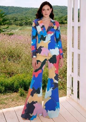 Black Abstract Print Chinon Fusion Set