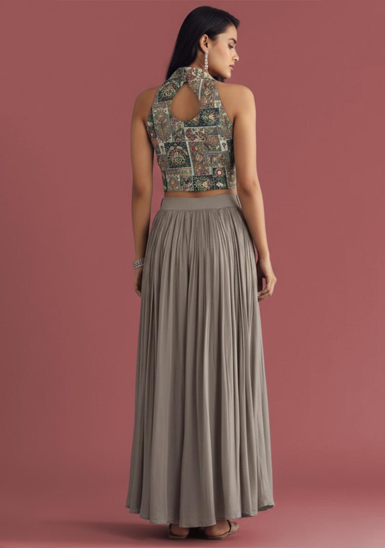 Stone Grey Silk Fusion Set - Indya