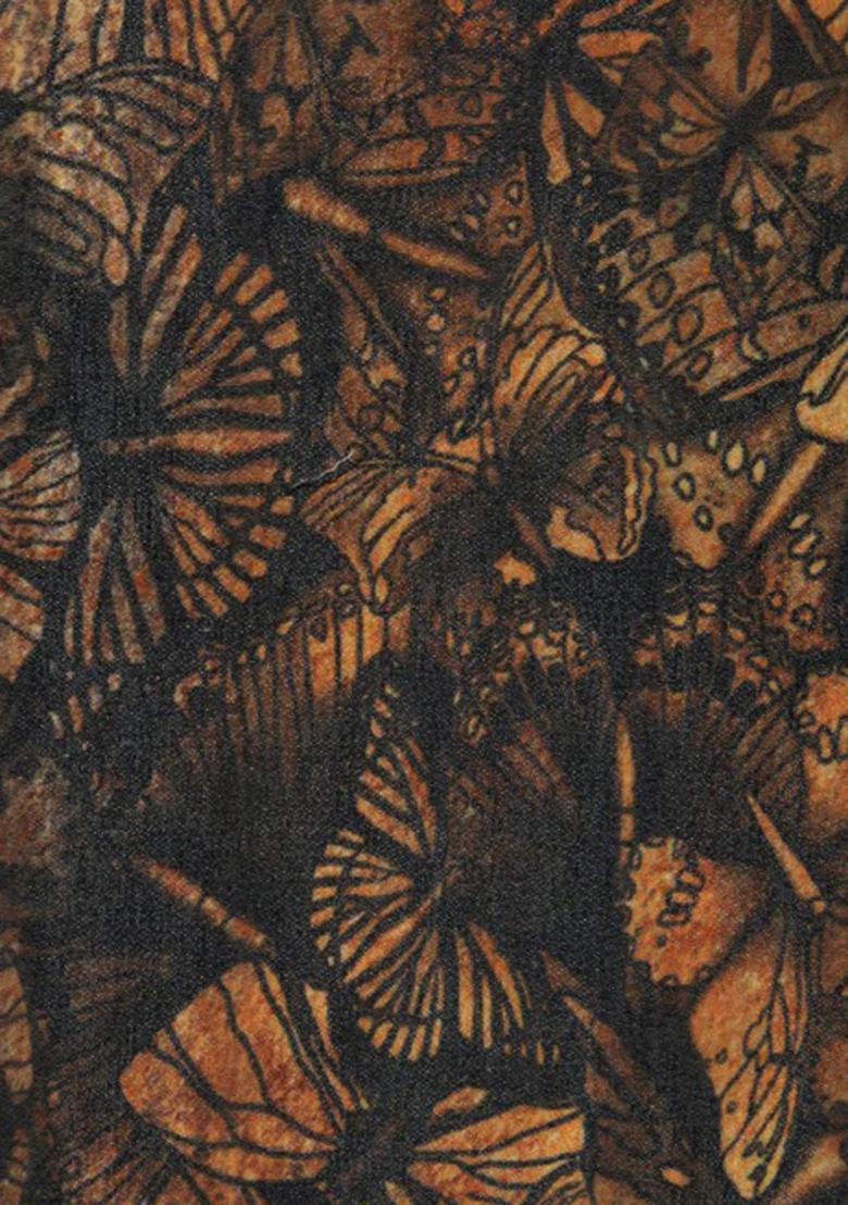 Brown Floral Print Georgette Fusion Set - Indya